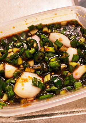 お酒のあてに！ネギとニンニクの醤油漬け-レシピのメイン写真