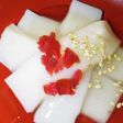 梅昆布茶で 餡かけ梅モチ 葛湯風