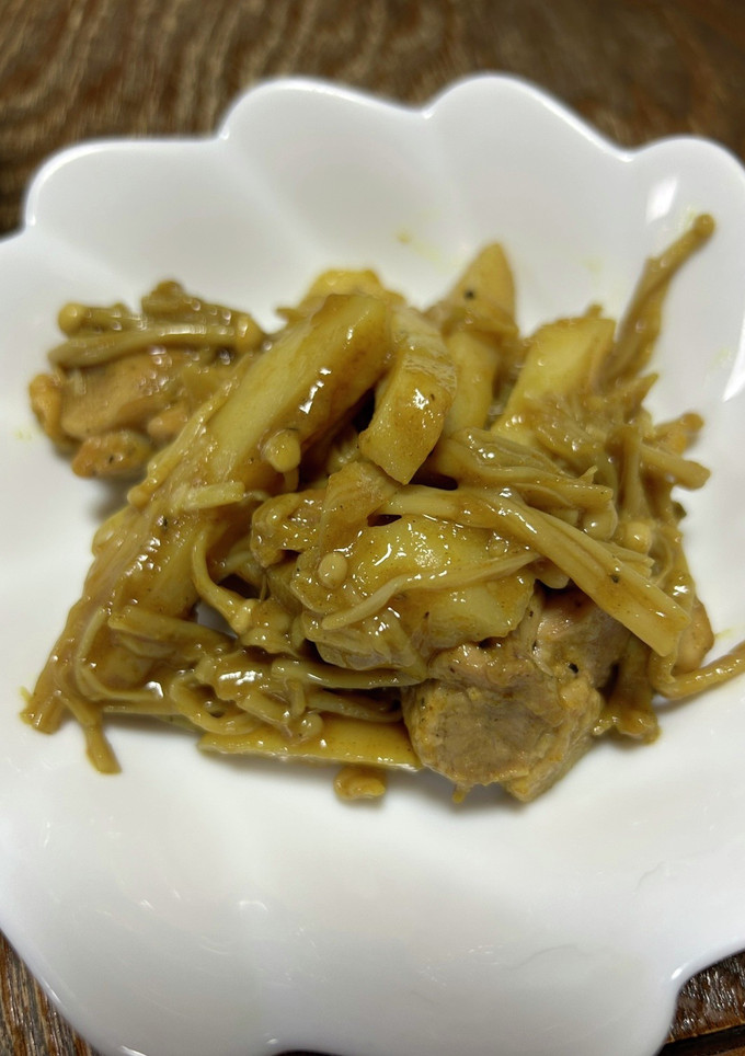 鶏肉とえのきのカレーソース炒め-レシピのメイン写真