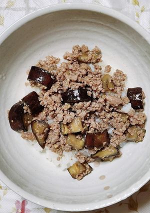 茄子とひき肉の甘味噌丼-レシピのメイン写真