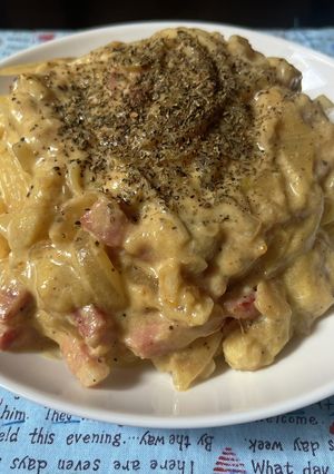 スパゲティ・バナナのカルボナーラ-レシピのメイン写真