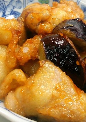 酸っぱ美味しい！鶏とナスの黒酢炒め★動画-レシピのメイン写真