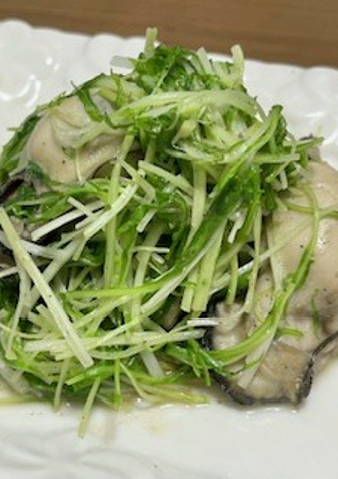 【野菜ソムリエ】京みず菜と牡蠣のソテー-レシピのメイン写真