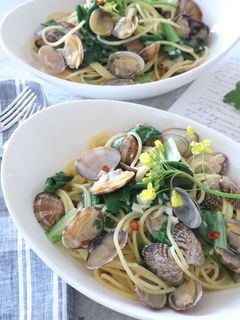 大阪黒菜とあさりのパスタ-レシピのメイン写真