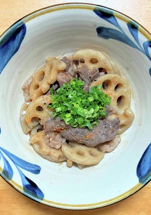 牛こま肉とレンコンの甘辛煮-レシピのメイン写真