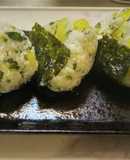 沢庵&大葉の韓国海苔で巻いたおにぎり