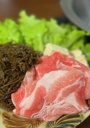 もずくと豚肉のしゃぶしゃぶ-レシピのメイン写真