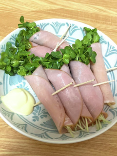 【包丁要らず♪】かいわれのハム巻き-レシピのメイン写真