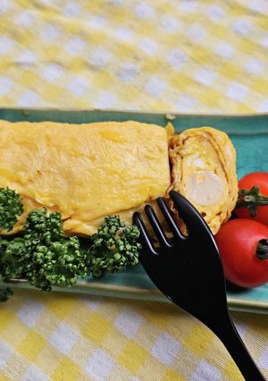 朝食、弁当に！子供喜ぶ！ちーかま玉子焼！-レシピのメイン写真
