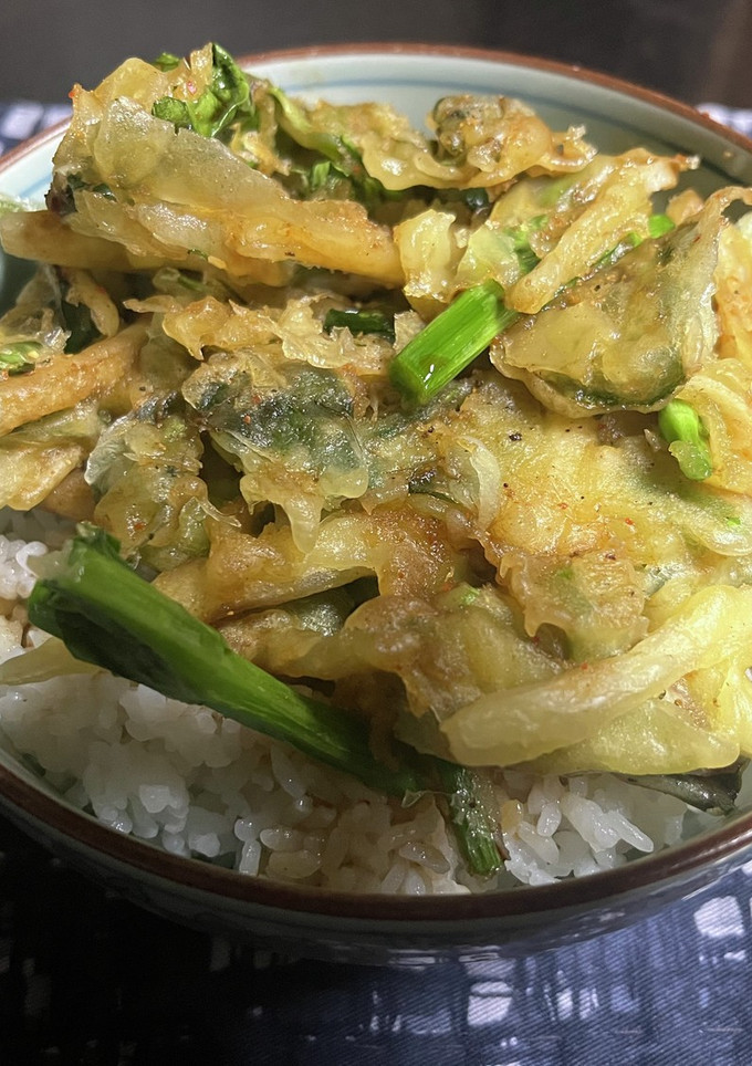 菜の花とたけのこのかき揚げ天丼-レシピのメイン写真