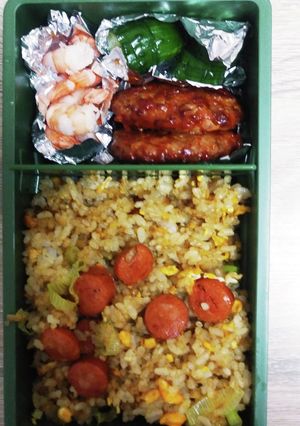 高2男子カレーチャーハン弁当　-レシピのメイン写真
