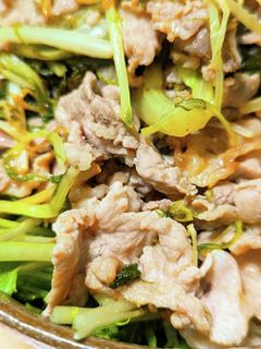 【簡単】豚肉と水菜の炒め物-レシピのメイン写真