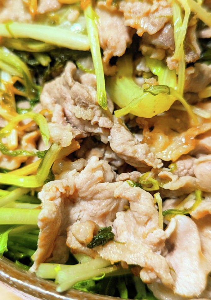 【簡単】豚肉と水菜の炒め物-レシピのメイン写真