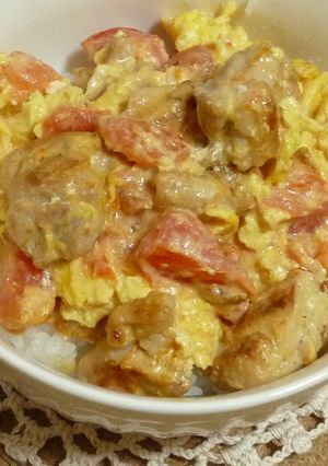 トマト・卵・鶏肉・マヨネーズ♬洋風親子丼-レシピのメイン写真