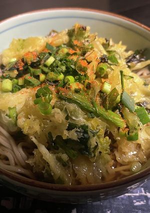菜の花とたけのこのかき揚げ天そば-レシピのメイン写真