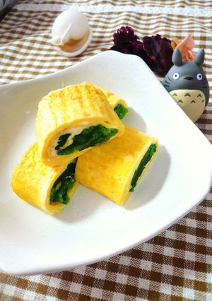 お弁当✿朝ごはんに✿ほうれんチー卵焼き-レシピのメイン写真