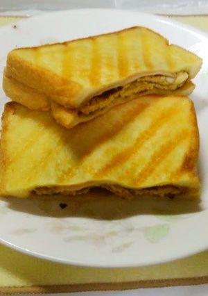 レンチンで焼き卵ハムサンド：お手軽です-レシピのメイン写真
