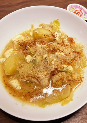 皮付じゃが長葱キャベツ豆腐エノキの味噌汁-レシピのメイン写真