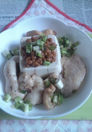 真鯛の白子の塩焼き＋納豆載せ冷奴のタパス-レシピのメイン写真