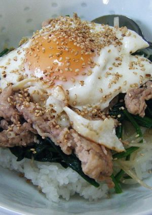 絶品♥目玉焼きビビンバ丼♬-レシピのメイン写真