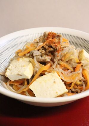 美味★豚小間糸こん焼き豆腐人参の味噌炒め-レシピのメイン写真