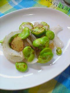 新たまねぎとそら豆の炒め物-レシピのメイン写真