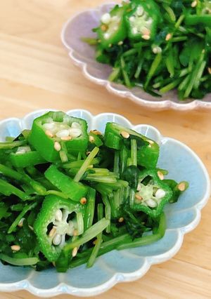 豆苗とオクラのねばシャキ和え-レシピのメイン写真