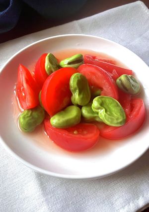 トマトと冷凍そら豆のノンオイルサラダ-レシピのメイン写真