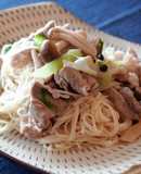 豚ねぎ塩そうめんチャンプルー