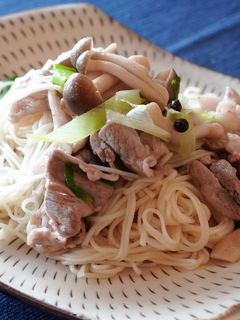 豚ねぎ塩そうめんチャンプルー-レシピのメイン写真