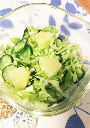 給食の「キャベツとパインのサラダ」♡5分-レシピのメイン写真