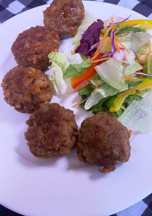 照り焼き味の「コロコロつくね」大好評！！-レシピのメイン写真