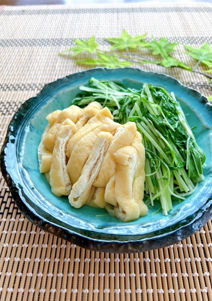 白だしで簡単★水菜と油揚げの煮浸し-レシピのメイン写真