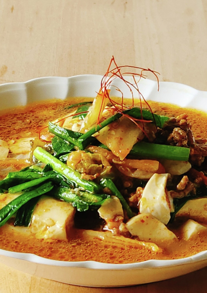 旨辛汁だく豆腐の卵とじ丼☆昼食☆素麺夕食-レシピのメイン写真