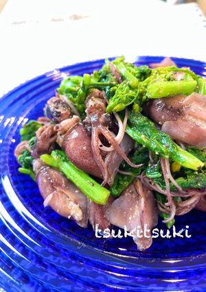 菜の花とホタルイカのクミン和え-レシピのメイン写真