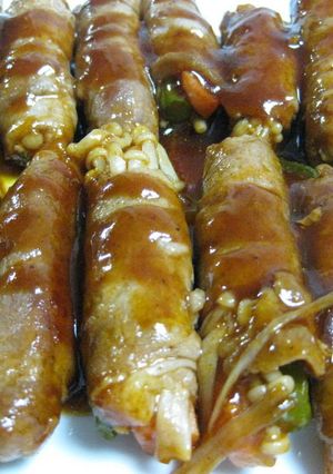 肉巻きアレンジ☆　めちゃ旨BBQソースで-レシピのメイン写真