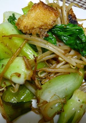 焼油揚げが美味☆チンゲン菜ともやし炒め-レシピのメイン写真