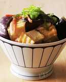 揚げナスあんかけ厚揚げ丼☆昼食たんぱく質