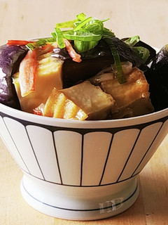 揚げナスあんかけ厚揚げ丼☆昼食たんぱく質-レシピのメイン写真
