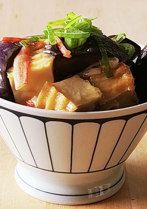 揚げナスあんかけ厚揚げ丼☆昼食たんぱく質-レシピのメイン写真