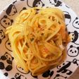 おやつパスタ・キムチ入りカルボナーラ風