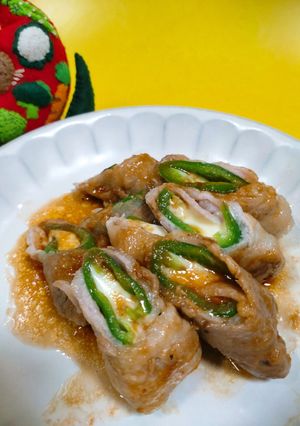チーズ入りピーマンの肉巻　-レシピのメイン写真