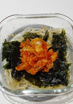 レンジで簡単ごま油香るもやしキムチ-レシピのメイン写真