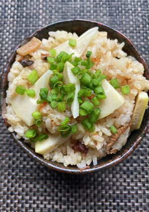 椎茸のもどし汁で竹の子炊き込みご飯-レシピのメイン写真