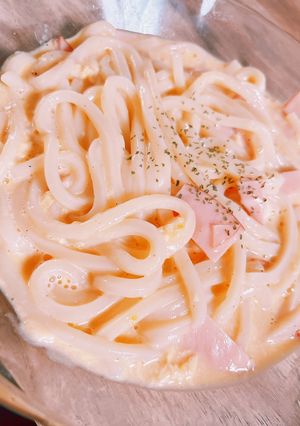 カルボおうどん-レシピのメイン写真