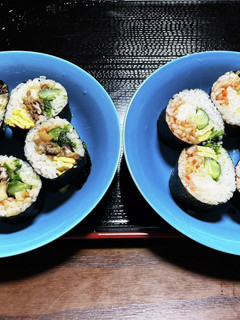 キンパ 2種 今日の夜ご飯(^^)-レシピのメイン写真