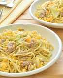 春キャベツとツナの梅昆布パスタ