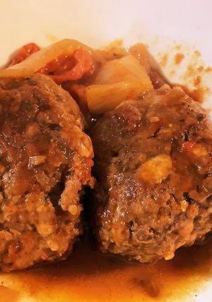ハンバーグとトマトの煮込み-レシピのメイン写真