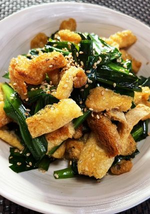 行者にんにくと油揚げのごまラー醤油炒め♪-レシピのメイン写真