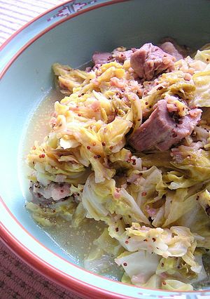豚肉と春キャベツのマスタード煮込み-レシピのメイン写真